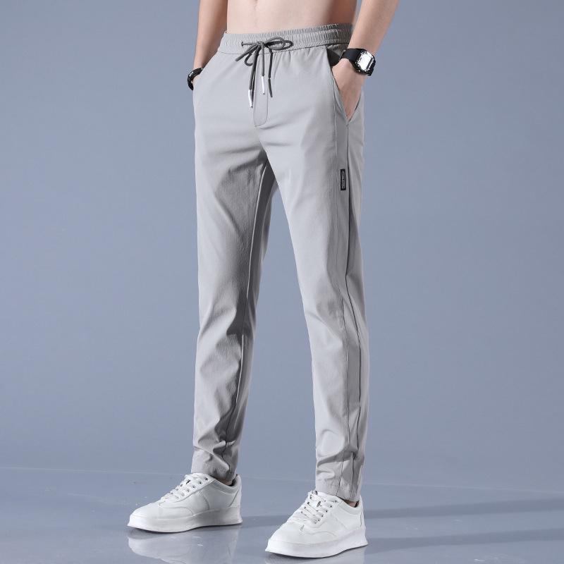 Men's Summer Ice Silk Quick-Dry Loose Straight-Leg Trousers