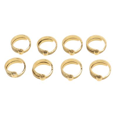 8 STÜCKE Strick Häkel Schleifenring Offenes Design Legierung Verstellbar Garn Gold Führung Fingerhalter für DIY
