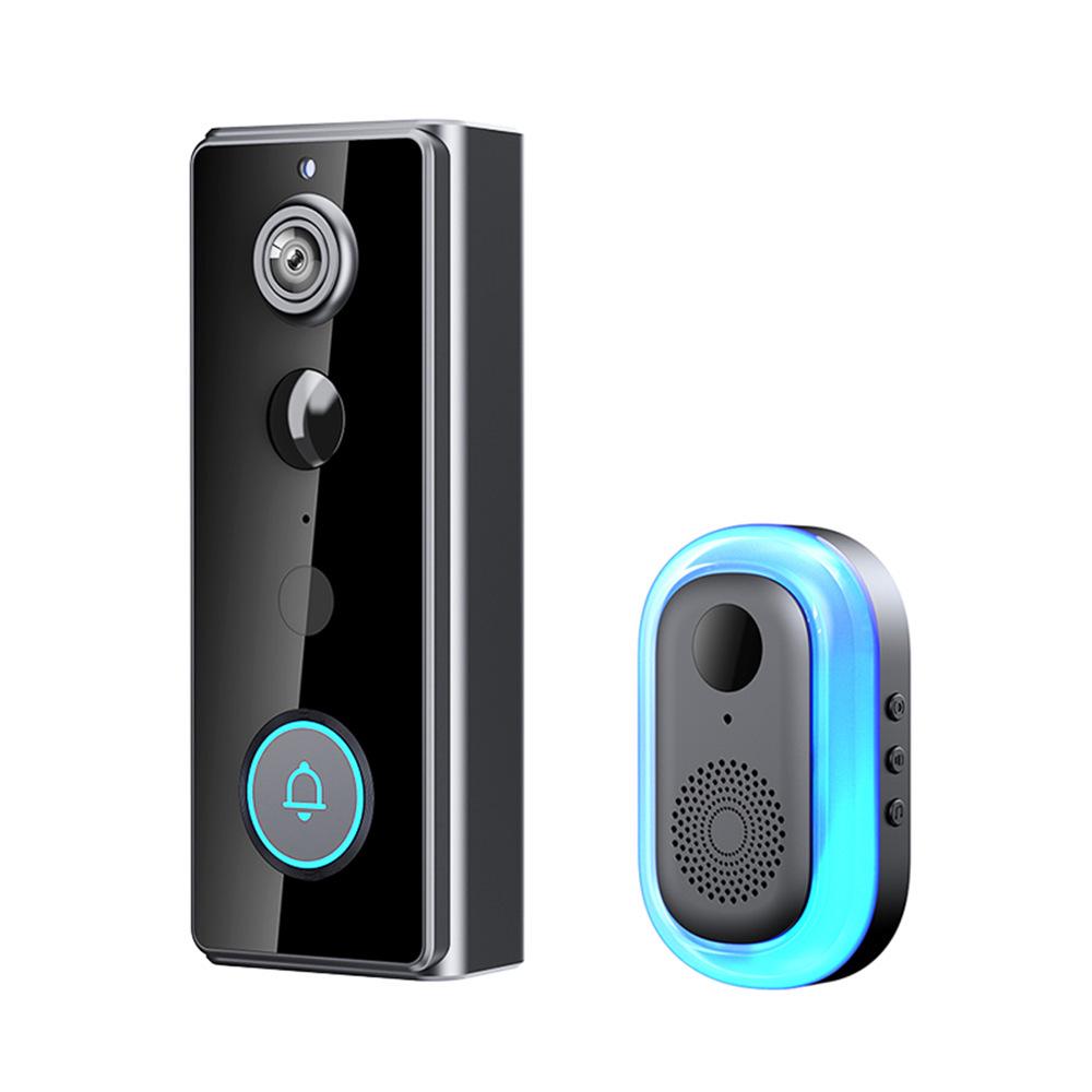 M18 Graffiti Smart Doorbell with Real-time Mobile Monitoring, Two-way Intercom, PIR Motion Detection, and IP65 Waterproof.