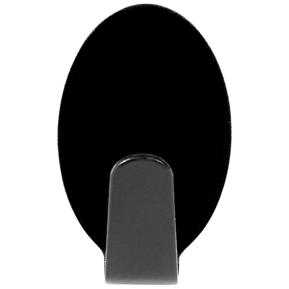 Self-adhesive hanger hook, steel, black, 3x2 cm, 6 pcs.