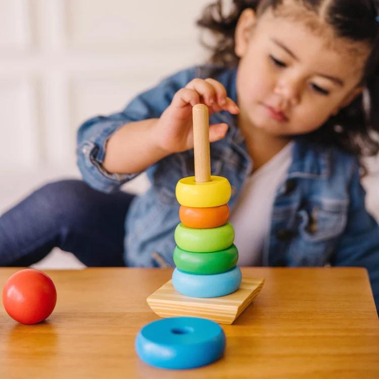 TG50038 Montessori PYRAMID SORTER TOWER WOODEN BLOCKS