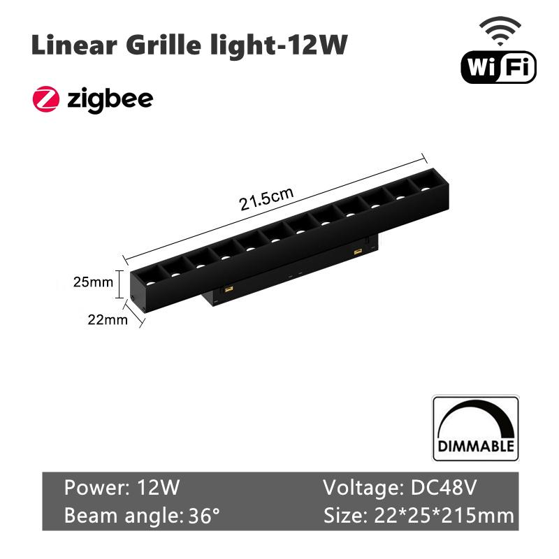 Zigbee Smart WiFi Magnetic Track Lights LED DC48V Dimmable Spotlight Tuya App Alexa Google Assistant Voice Control Rail Lamp