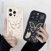 Gold Butterfly Silicone Phone Case For iPhone 16 15 14 Pro Max Cases iPhone 13 12 11 Pro Max Mini XS XR X 7 8 Plus SE 2020 Cover