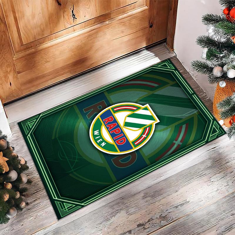 Rapid Wien FC Soccer Football Pattern Soft Area Rug Non Slip Indoor Floor Carpet Sports Decor Mat for Bedroom