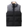 Vest Men's Autumn and Winter New Trendy Men's Stand-up Collar Splicing Thickened Warm Fleece Cotton Casual Trendy Vest Jacket