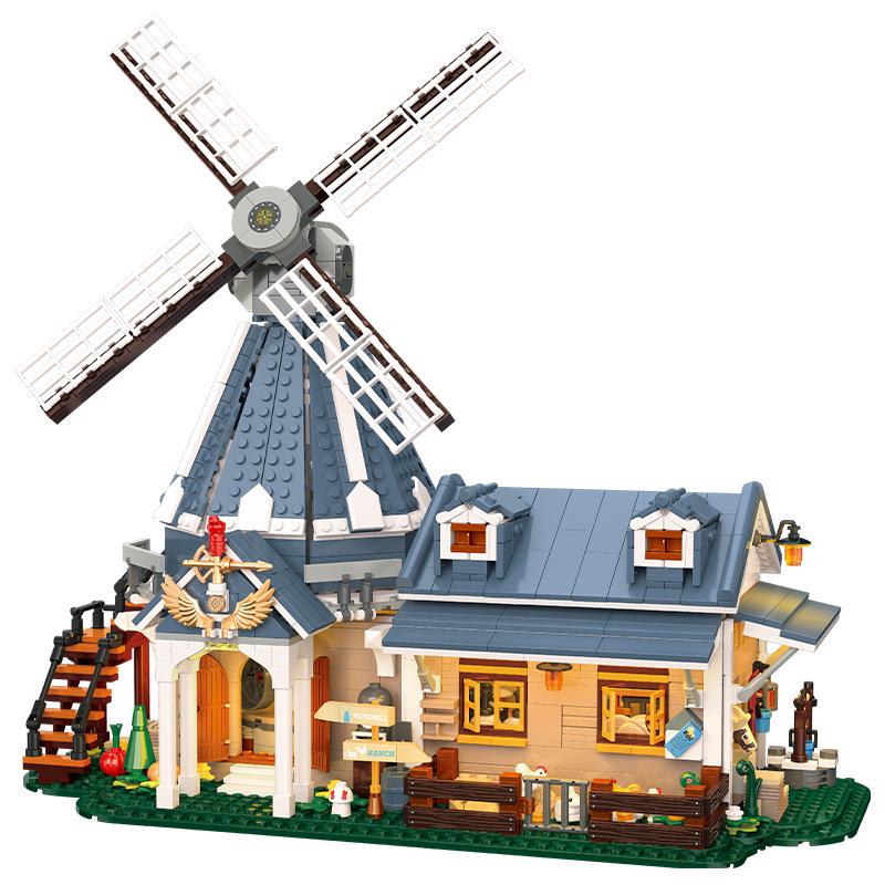 Jie Xing 59166 Windmill Ranch Building Block Model - Children's Educational Assembly Toy