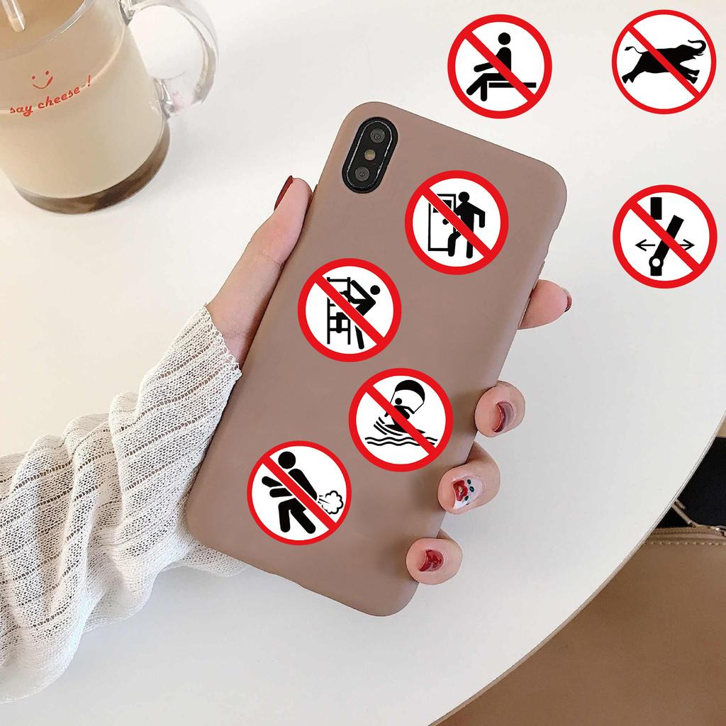 62PCS Funny Prohibition Sign Sticker Nostalgia Vintage Laptop Luggage Skateboard Art Picture Aesthetic Decoration Stickers