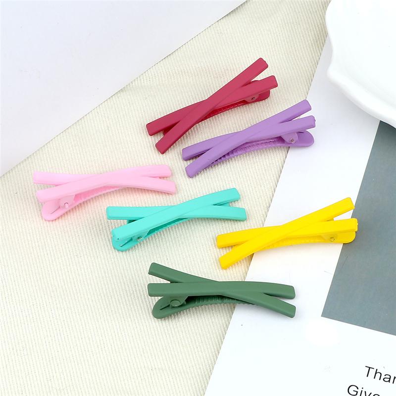 10PCS/Set Solid Color X Shape Hair Clips Basic Style Colorful Lovely Hairpins for Girls Children Hair Accessories Matte Barrette