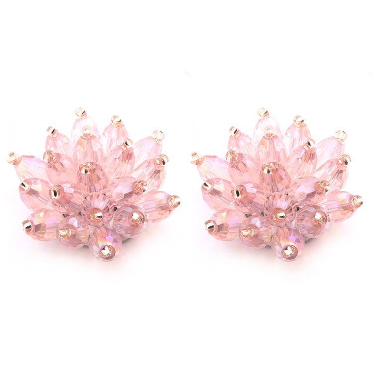 JMXD-Crystal Bead Earrings Summer Earrings Women's Exaggerated Jewelry Earrings