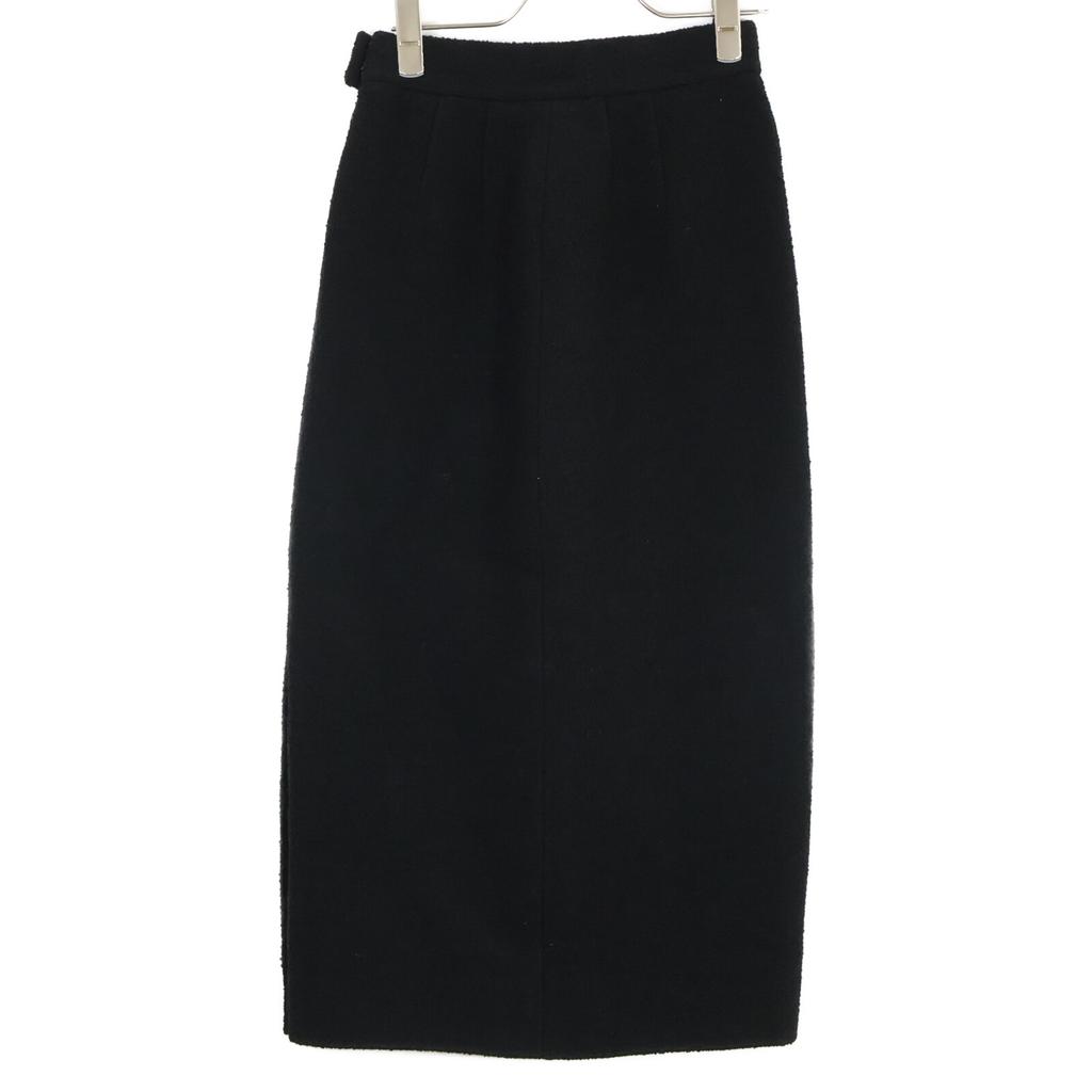 Chanel 93AW PO2116 Black Wool Tweet CC Logos Tight Long Skirt Skirt 36 blackUsed