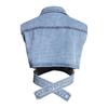 2024 Women's Two-Piece Fashion Set: Irregular Denim Vest with Puff Sleeve Shirt