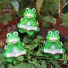 Pack of 3 Small Frogs Statues Ornaments for Indoor and Outdoor Use as Pot Lifters and Decorative Planter Risers Feet