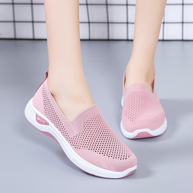 Mesh shoes women's summer new women's shoes one pedal hollow breathable mother shoes soft sole casual women's shoes