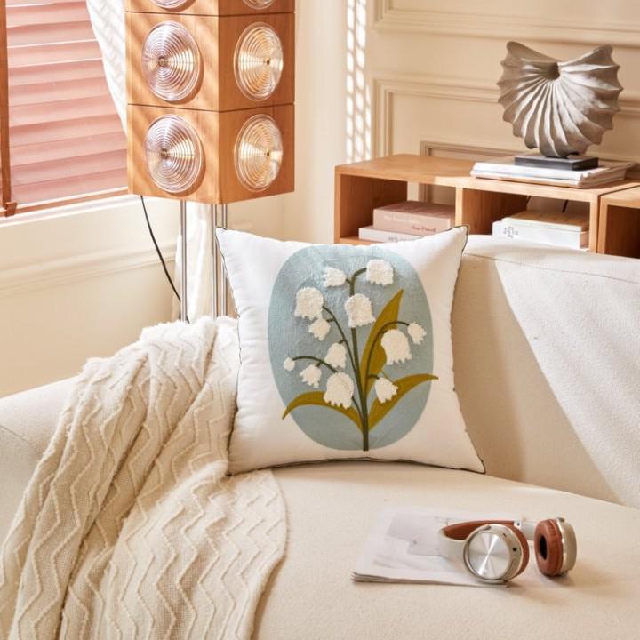 American Cotton Pillowcase Fabric Sofa & Bed Cushion Cover, Washable