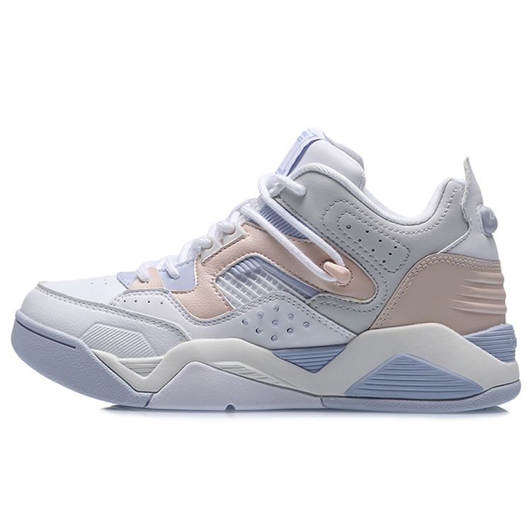 

Li-Ning Синтетическая кожа амортизирующие прочные нескользящие низкие баскетбольные кроссовки в стиле ретро женские кроссовки белые розовые AGBR022-3