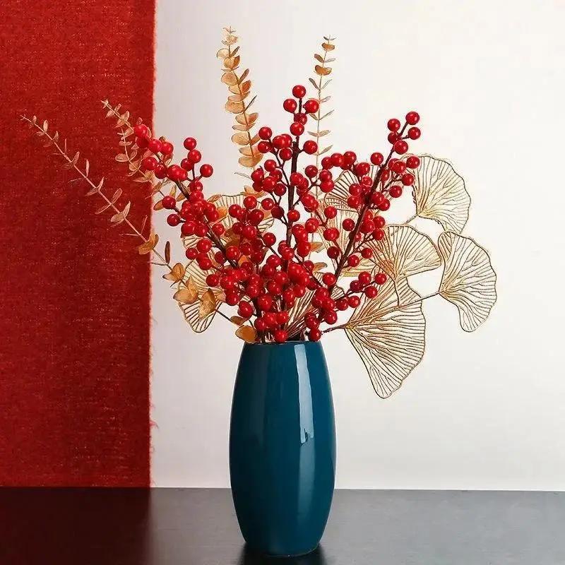 Creative Wealth Berry Simulation Flower Decoration Ornaments New Year Decoration Christmas Home Decor Dining Table Flowers
