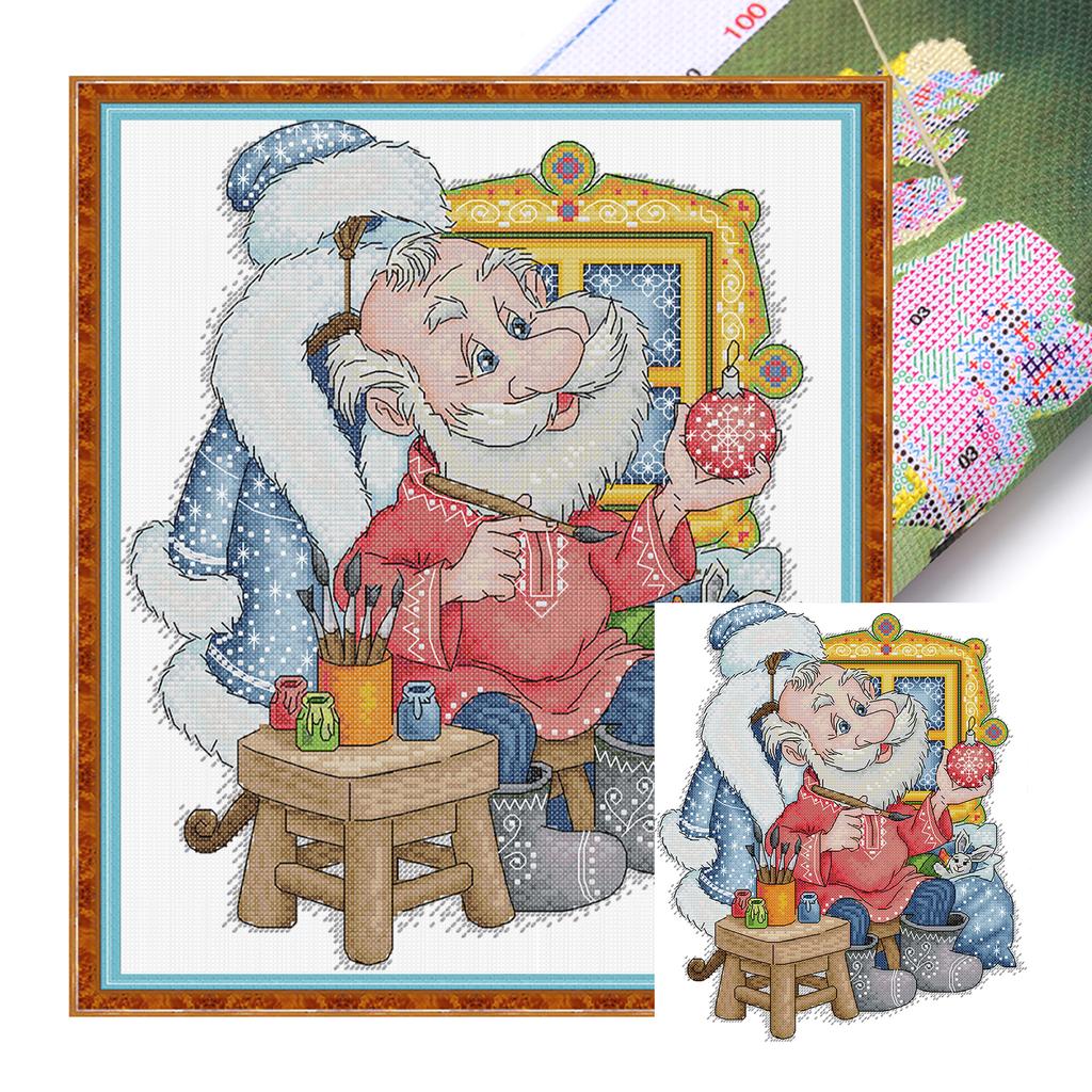 Figure Partial 14CT DIY Stamped Embroidery Needlepoint Starter Kits Cross Stitch Art and Crafts Kits for Adults Home Decor