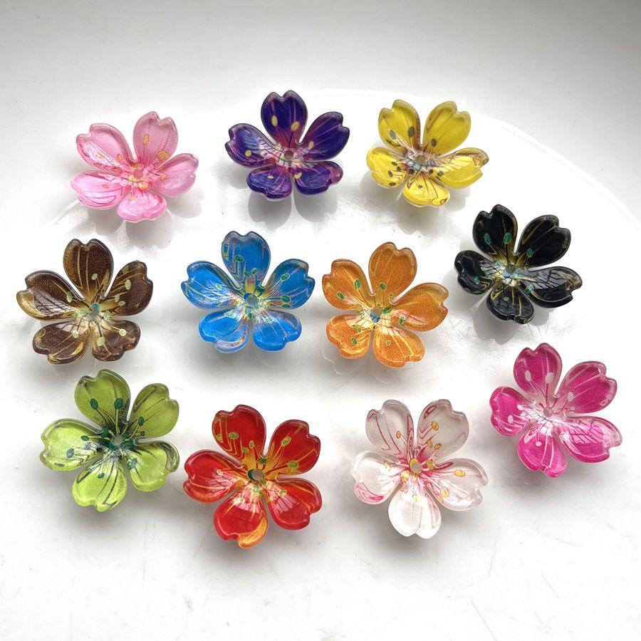 20 pieces of 25mm charming straight hole flower bead Rhinestone suitable for jewelry making DIY personalized decoration
