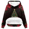 Women's Casual Fashion Plus Velvet Thickened Christmas Print Hooded Sweatshirt