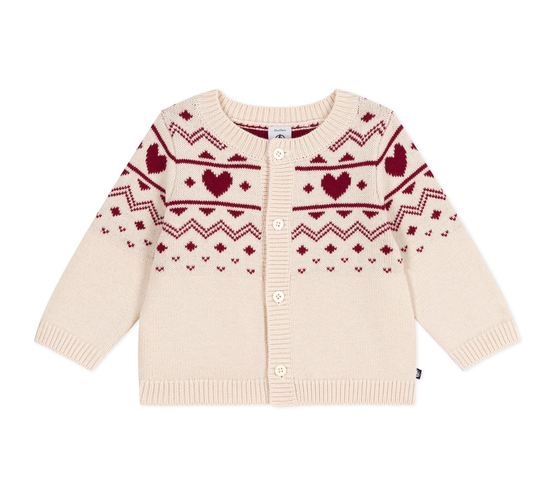 

Petit Bateau Кардиган Молочный Размер 36 95см A0EBI, Белый/Красный, Месяцы,