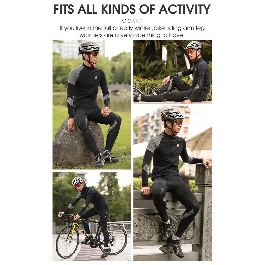 WEST BIKING Thermal Leggings Warm Velvet Leg Sleeves for Running Fitness Sports Gear MTB Road Bicycle Use Autumn Winter plus