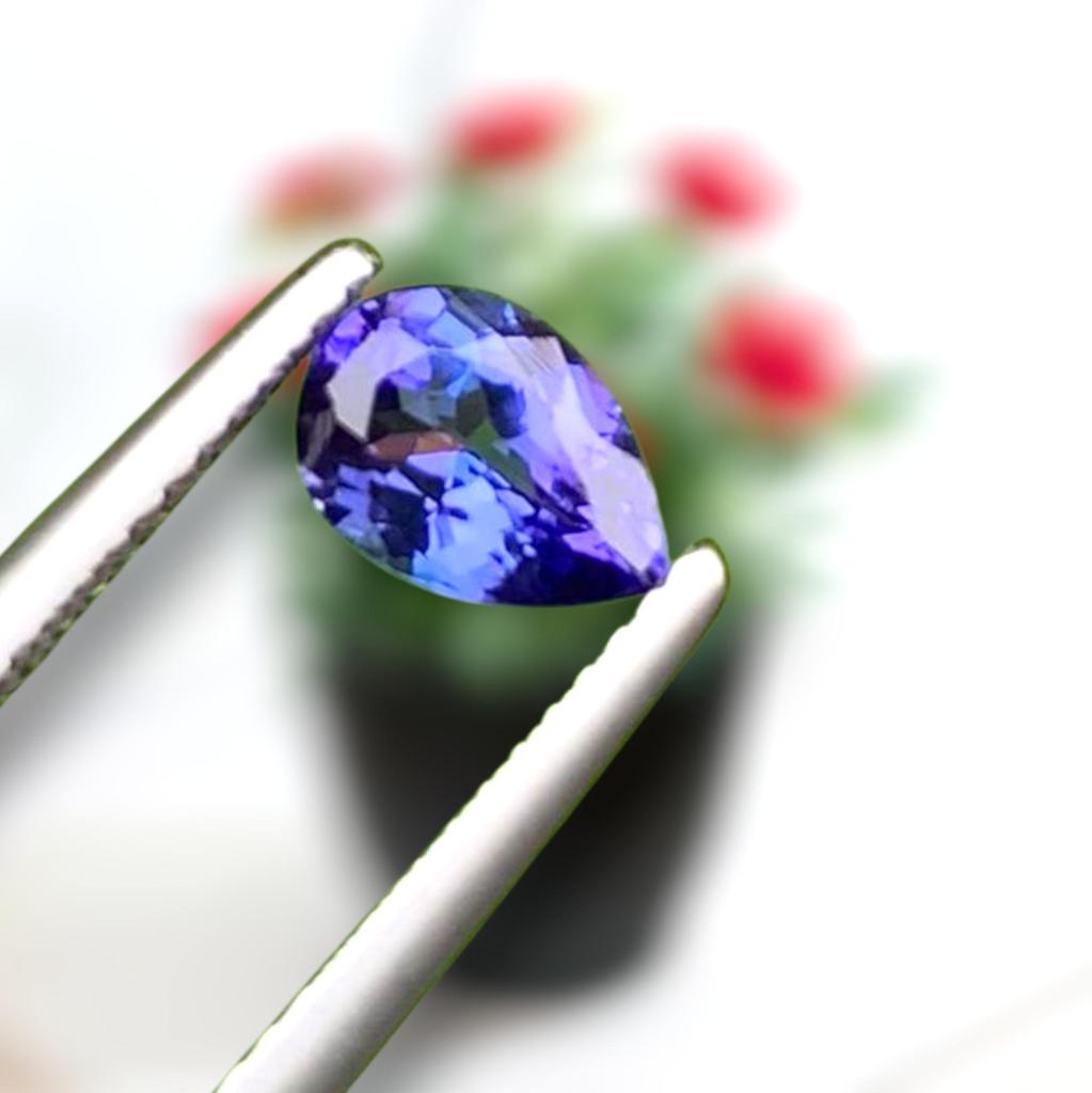 Natural AA Color Quality Pear Cut Tanzanite Gemstone, 1 Piece Loose Tanzanite Stone.