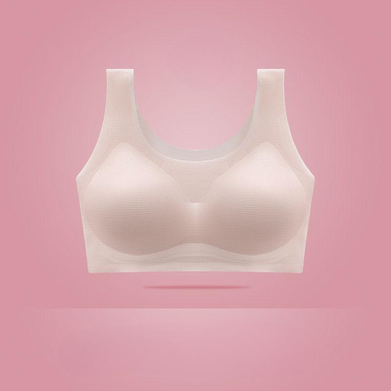 

Летний ультралегкий бесшовный женский бюстгальтер из ледяного шелка большого размера без косточек, предотвращающий обвисание, с открытой спиной, стиль майки 2XL