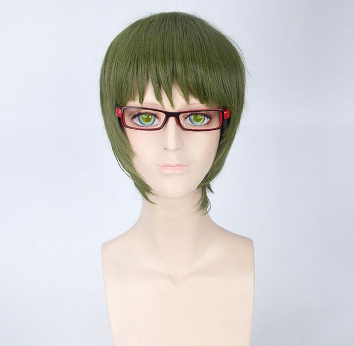 

Короткий парик для косплея Kuroko no Basuke SHUTOKU Midorima Shintaro, костюм Куроко для баскетбола, термостойкие синтетические волосы, мужские парики 32-35cm зелёный
