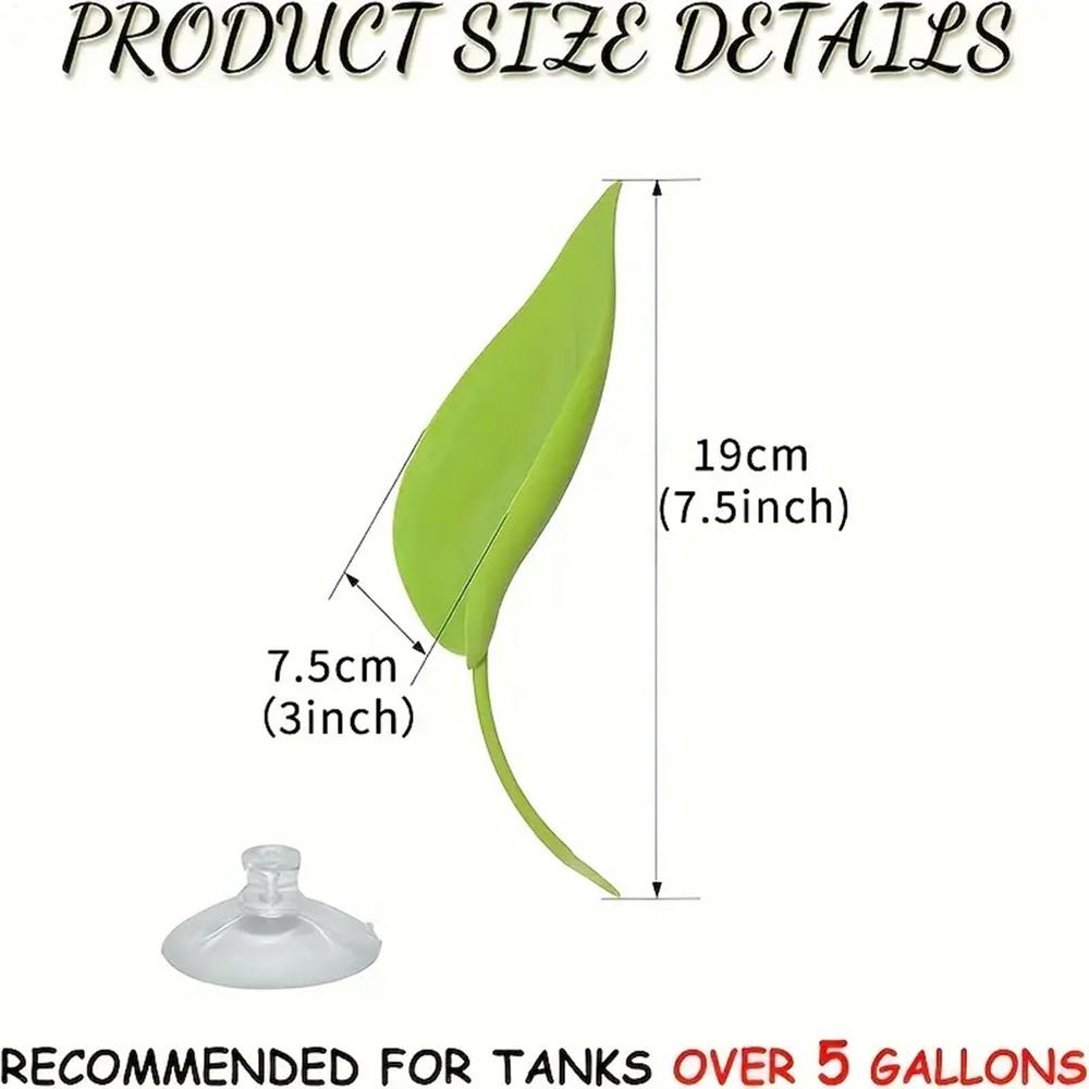 

Turtle Tank Basking Stand Leaf-Shaped Aquarium Landing Habitats Reptile Tank Decor with Suction Cups Tree Frog Tank Accessories