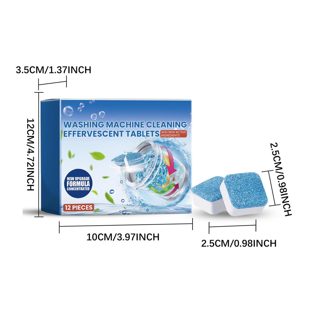 Washing Machine Tank Deep Cleaning Cleaner 12 Pieces Powerful Washing Machine Descaler Household Washing Machine Effervescent