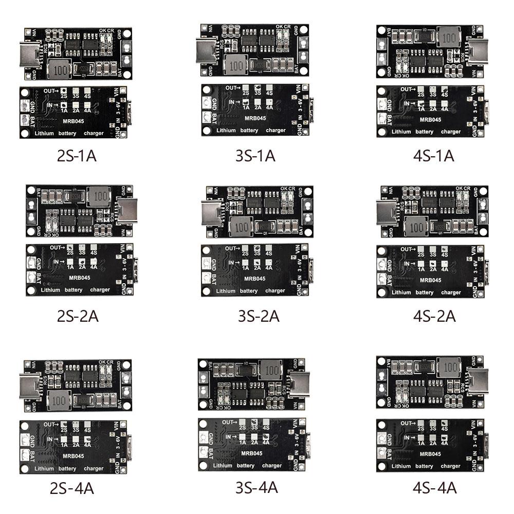 2S 3S 4S Type-C to 8.4V 12.6V 16.8V Boost Boost Polymer Li-Ion Charger 7.4V 11.1V 14.8V 18650 Lithium Battery Charging Module