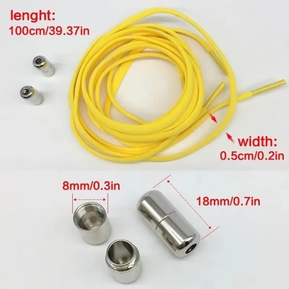 Easy Wear Semicircle No Tie Shoelaces Metal Lock Adjustable Lazy Laces Elastic One Size Fits All Shoe Rope Shoes Accessories