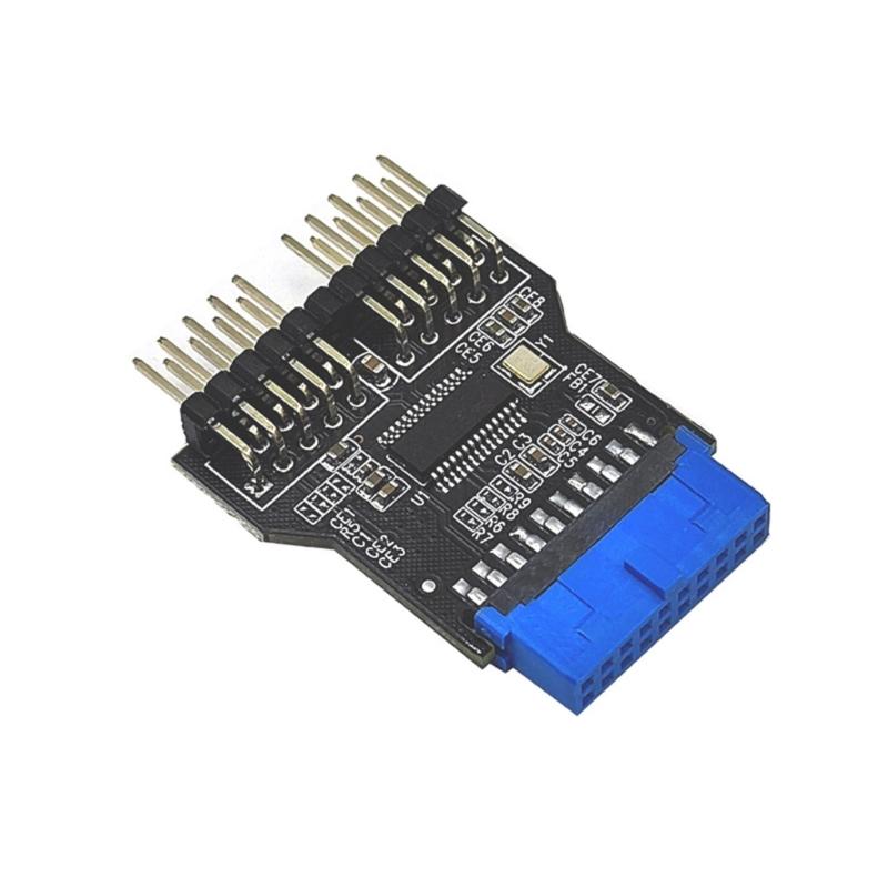 

Desktop USB Splitter 19Pin USB2.0 to Two 9Pin USB2.0 Female Port Multipliers for Integration 1