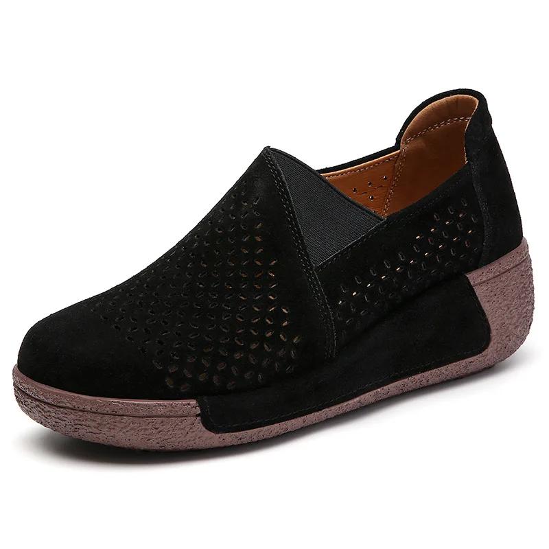 Spring Cow Suede Leather Ladies Loafers Women's Shoes Platform Flats Sneakers Female Moccasins Shoe Women Creepers Slip On Shoes