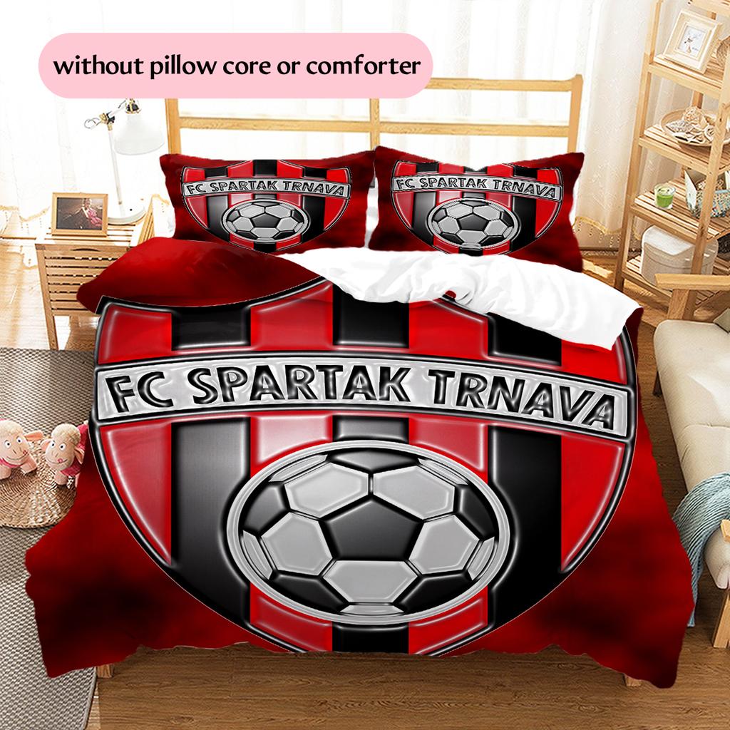 FC Spartak Trnava Pattern Bedding Home Decoration Birthday Gift (1 * duvet cover + 2 * pillowcase, without core)