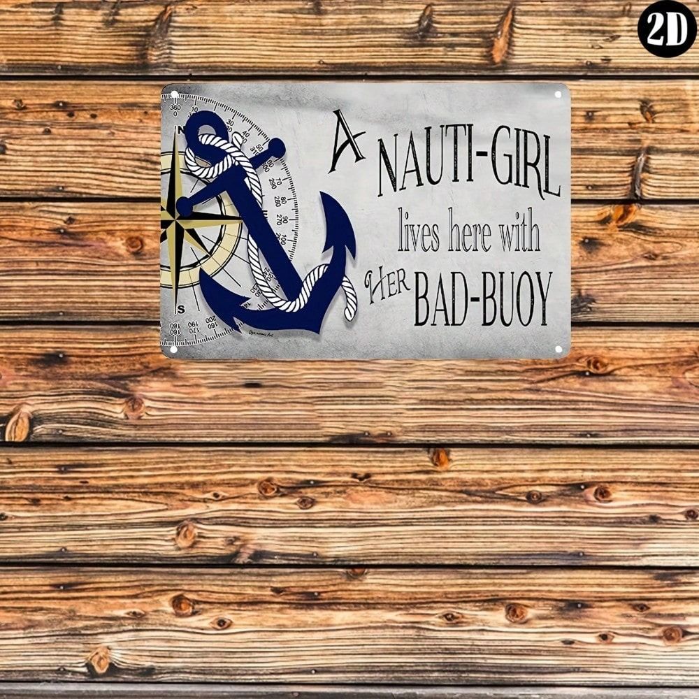 Metal Wall Art Funny Bad Buoy Marine Sign Home Decor Gift