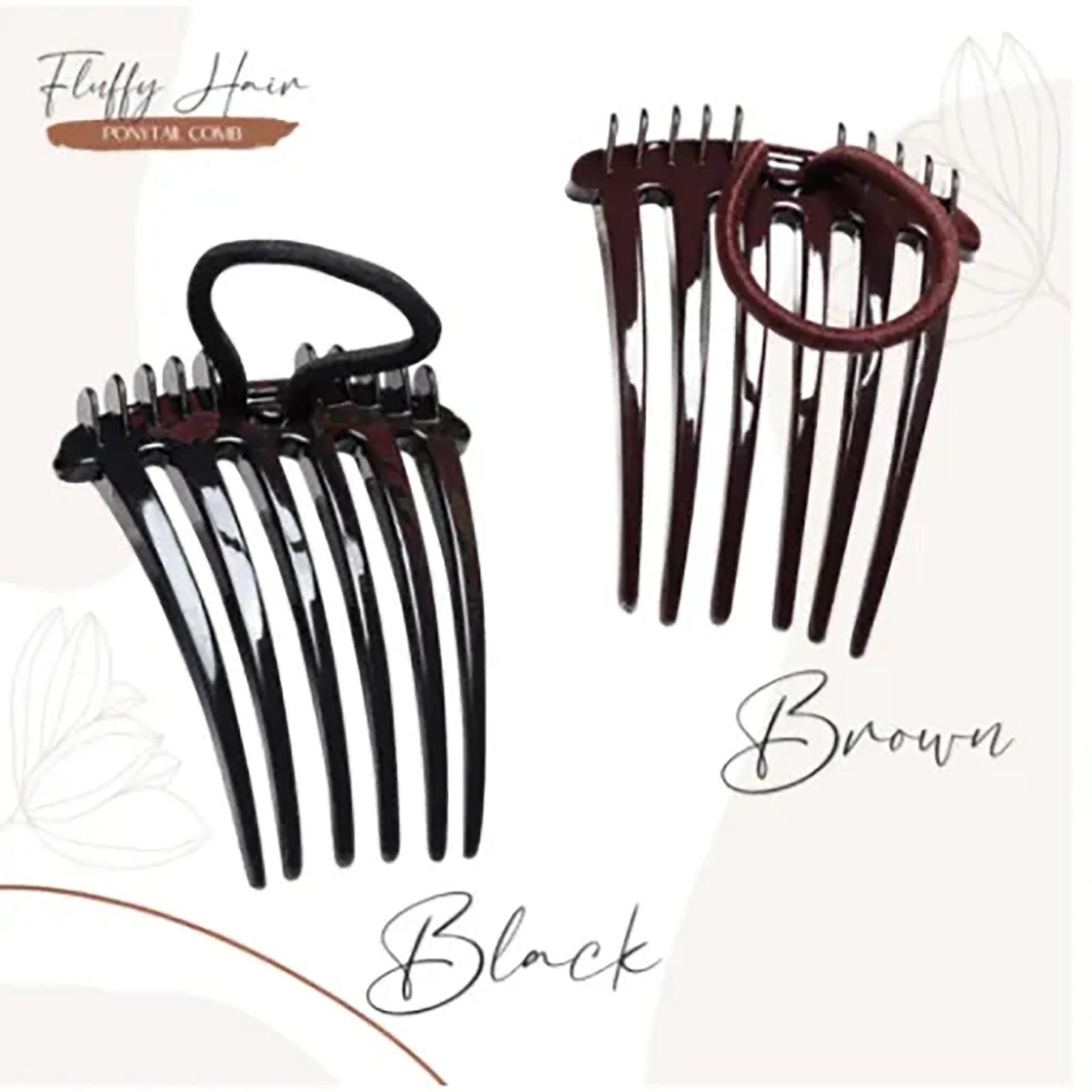 Хвост Bump it UP Расчески для объема Расческа для волос с эластичной резинкой кофейный — фото 8