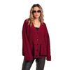 2025 Spring and Autumn New Style Women's Clothing Pocket Contrasting Color V-neck Knitted Cardigan Sweater Women's Jacket