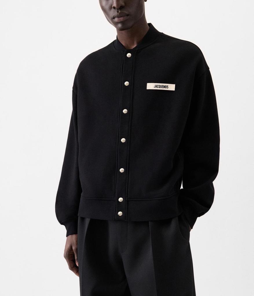 Męski modny kardigan-bluza Jacquemus z czystej bawełny frotte z haftowanym logo