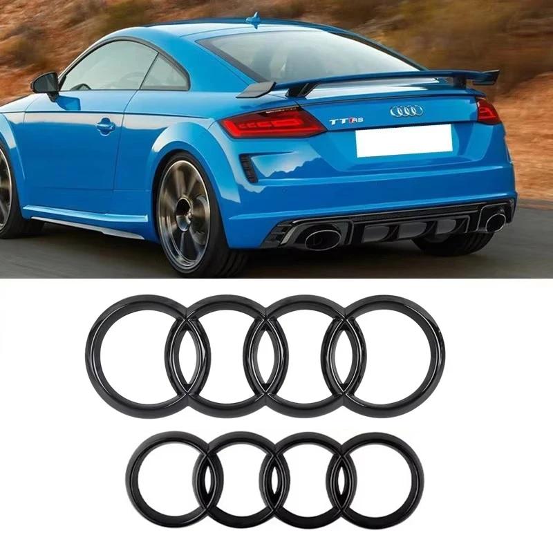 QR3 M3 M3 Car Logo Badge Car Front Grille Rear Trunk 4Ring Emblem Decal For M3 A3 A4 B8 8P A6 C7 A5 Q5 B7 B9 B6 SLINE Sticker