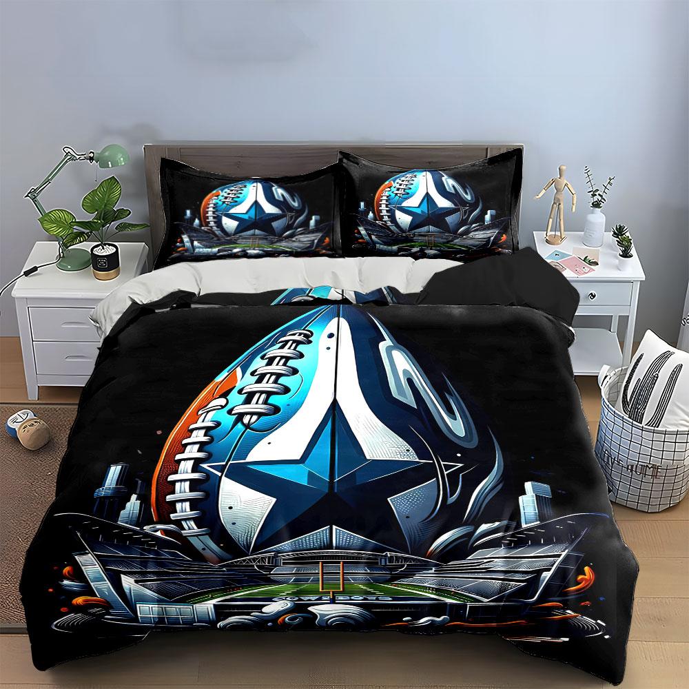 Football, star, stadium design. Bedding sets Duvet cover sets Duvet covers Pillowcases(1 * Duvet Cover 2 * Pillowcases without duvet insert)