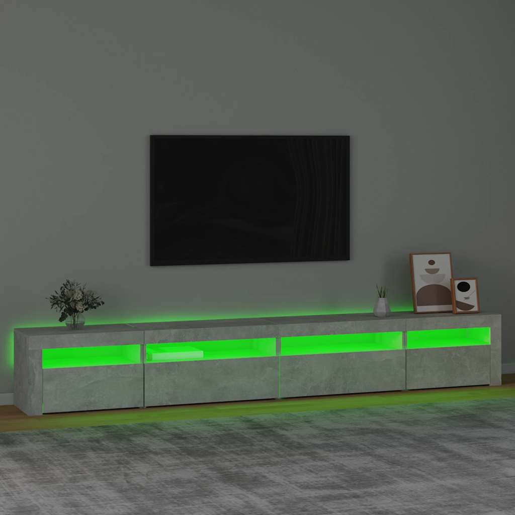 Vidaxl Szafka Pod Tv Z Oświetleniem Led, Szarość Betonu, 270X35X40 Cm