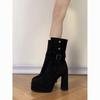 Fashion Niche Retro Block Heel Skinny Booties Women's 2025 New Summer Heightened High Heels