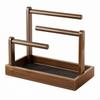 Wooden Organizer with Tray 3Tier Headband Holder Tabletop Rods for