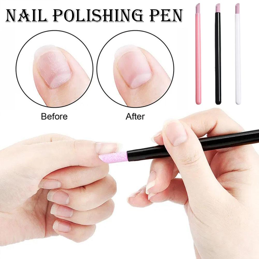 1/3pcs Japanese Style Nail Buffer Pen Nail Grinding Tool Precise Nail Plate Polishing & Cuticle Pusher Gentle On Natural Nails