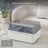 Large Dustproof Dinnerware Storage Box with Lid, Draining Rack, Nordic Plastic Kitchen Organizer