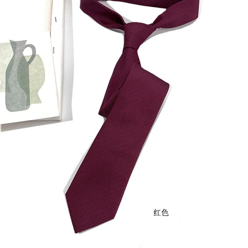 Polyester narrow version solid color neck tie fashion versatile casual men's shirt tie