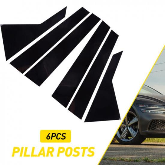 NEW 6*Black Pillar Posts Cover Door Trim For Hyundai Genesis G80 2015- Sedan