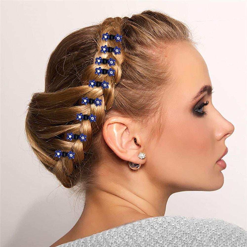 12 pcs Women Girls Rhinestone Flower Hair Claw Clips No-Slip Grip Jaw Clips Glitter Teeth Clips