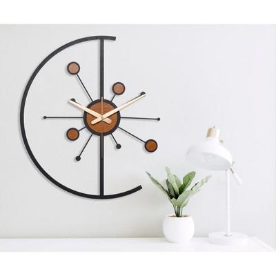 Große Weltkarte Wanduhr, Metall Minimalistische Moderne Uhr, Runde Leise Nicht-Tickende Batteriebetriebene Wanduhren für Wohnzimmer/Zuhause